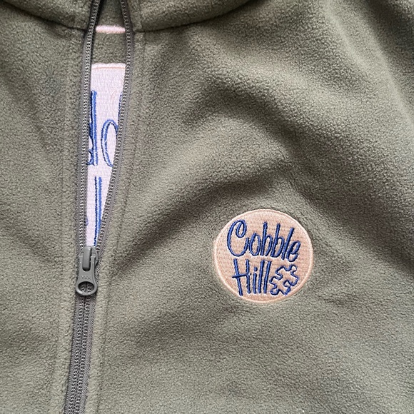 Olive Green Polar Fleece Cobble Hill Puzzle Vest - Picture 4 of 5